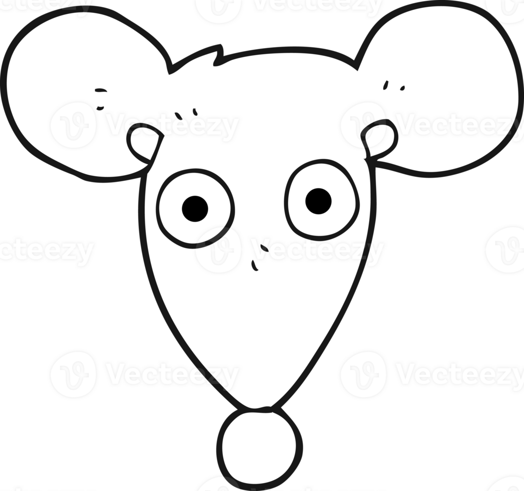 drawn black and white cartoon mouse png