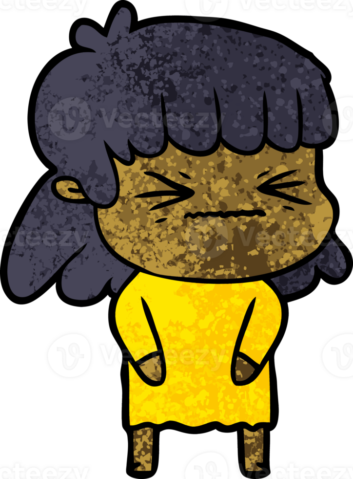 cartoon angry girl png