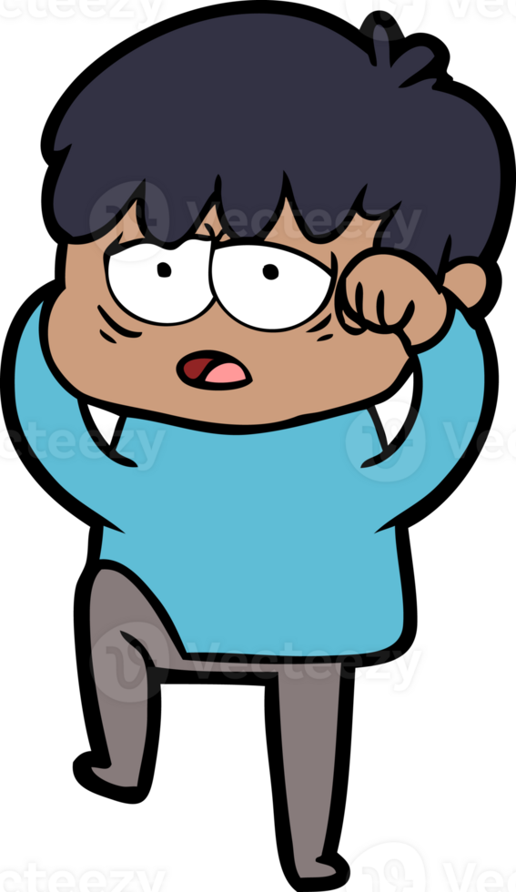 cartoon exhausted boy png