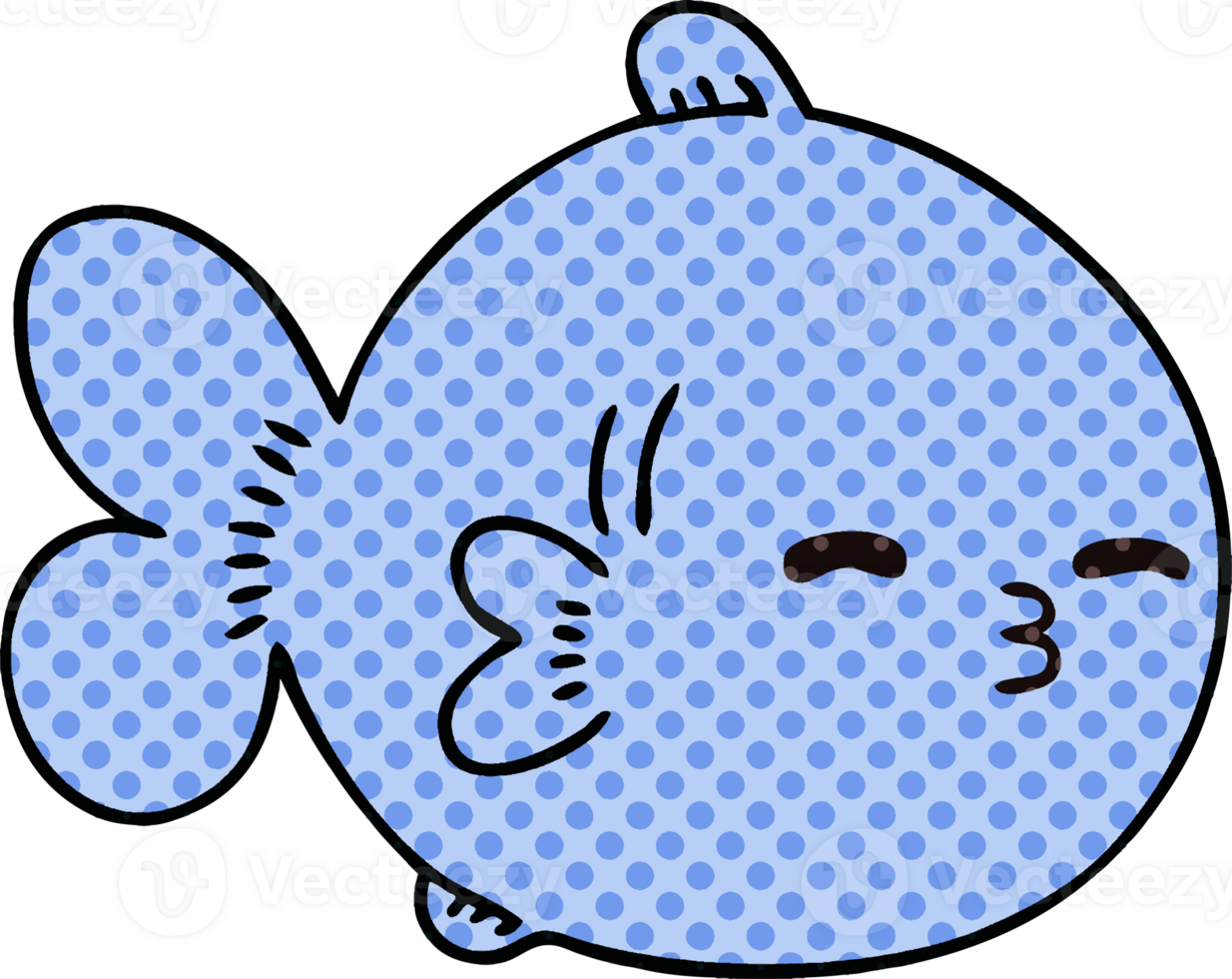 comic book style quirky cartoon fish png