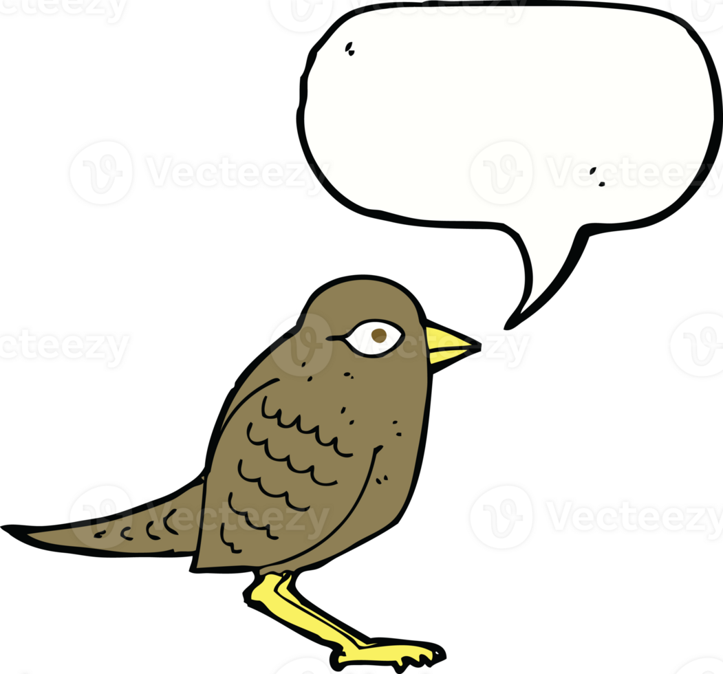 cartoon garden bird with speech bubble png