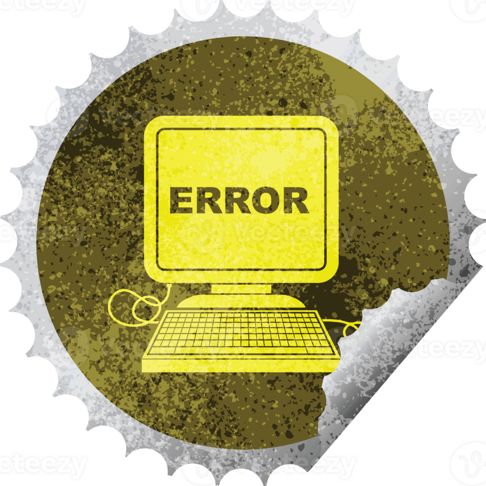 computer error png illustration circular peeling sticker