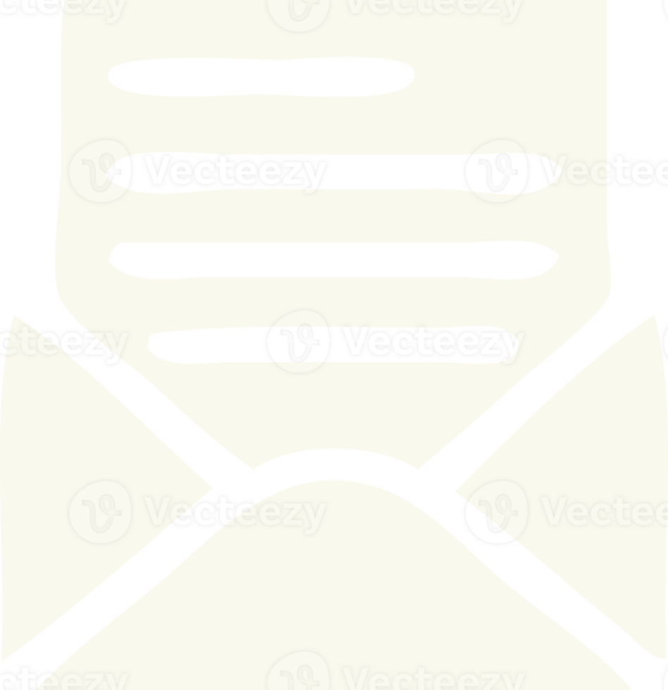 flat color retro cartoon of a letter and envelope png