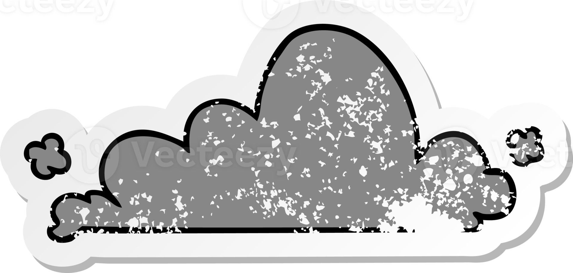 hand drawn distressed sticker cartoon doodle of a white cloud png