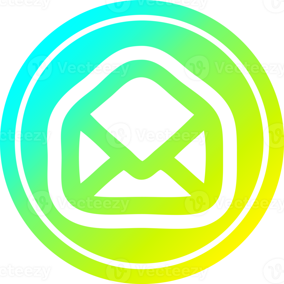 envelope letter circular icon with cool gradient finish png
