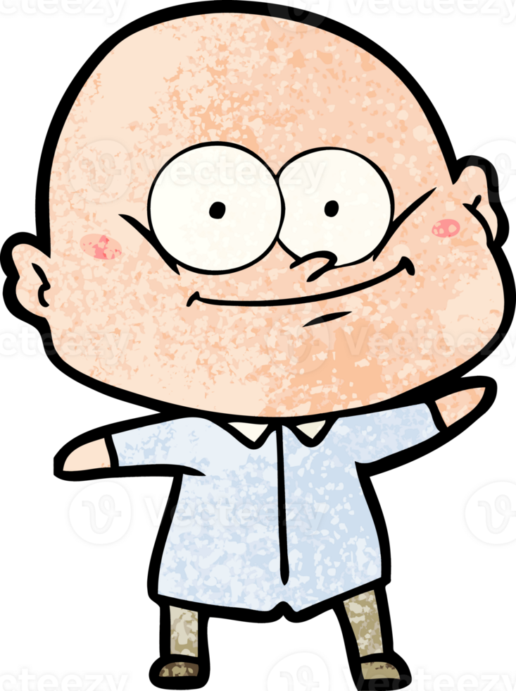 cartoon bald man staring png