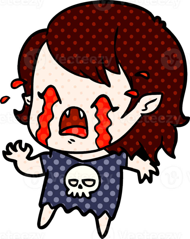 cartoon crying vampire girl png