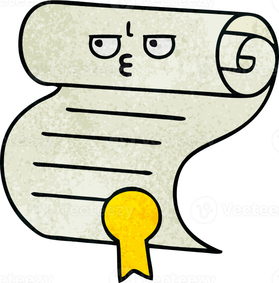 retro grunge texture cartoon of a contract png