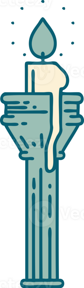 iconic tattoo style image of a candelabra png