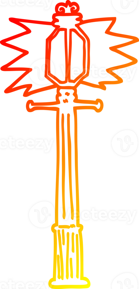 warm gradient line drawing of a cartoon lamp post png