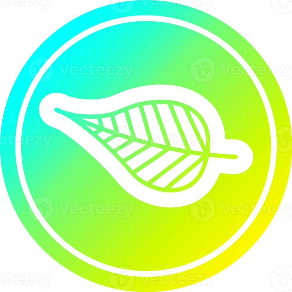 natural leaf circular icon with cool gradient finish png