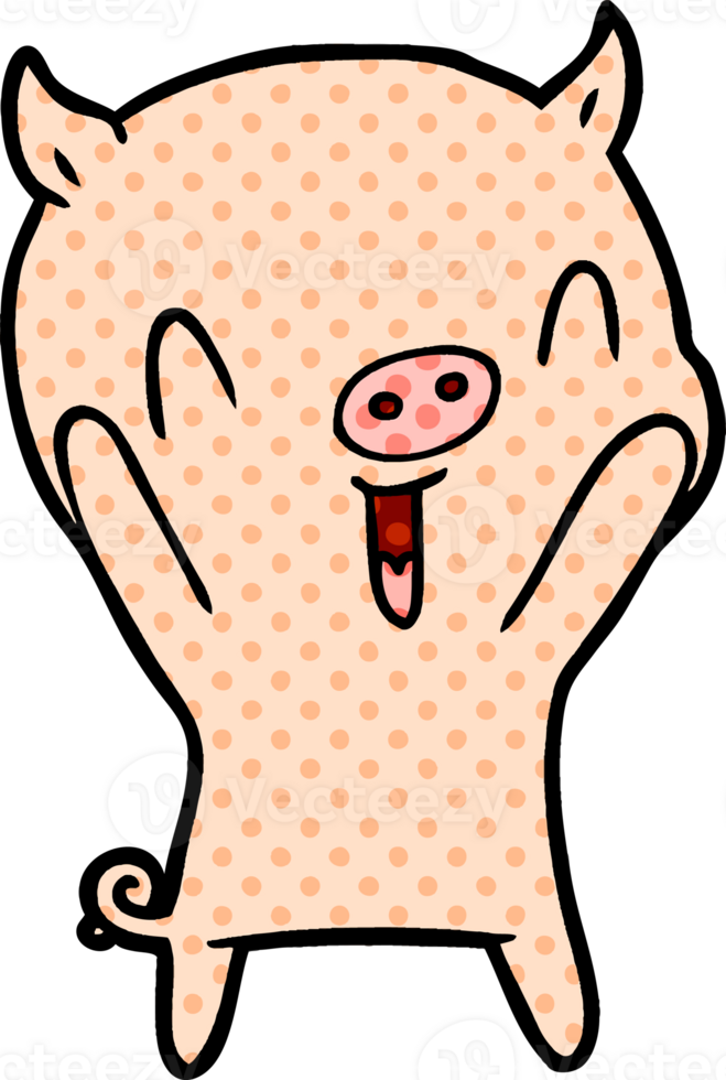 happy cartoon pig png
