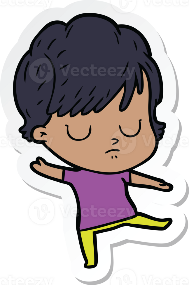 sticker of a cartoon woman png