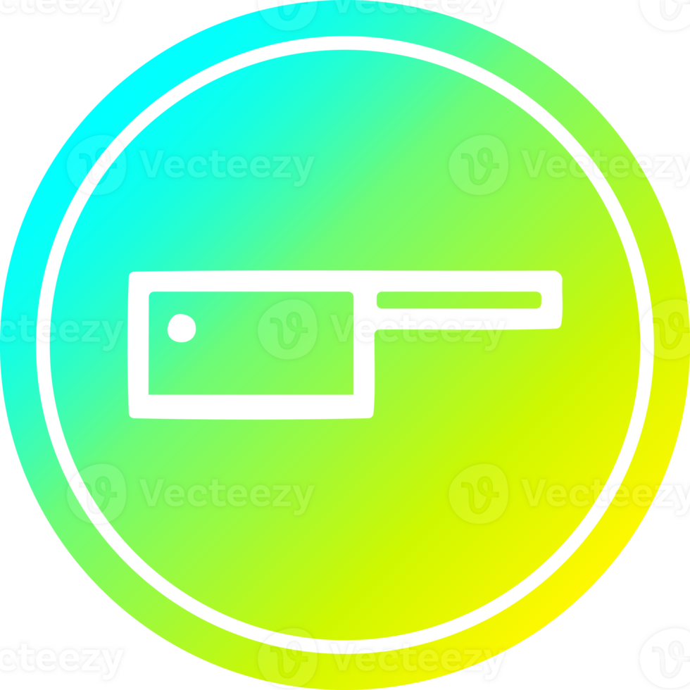 meat cleaver circular icon with cool gradient finish png
