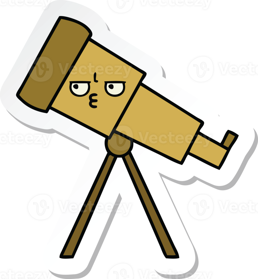 sticker of a cute cartoon telescope png