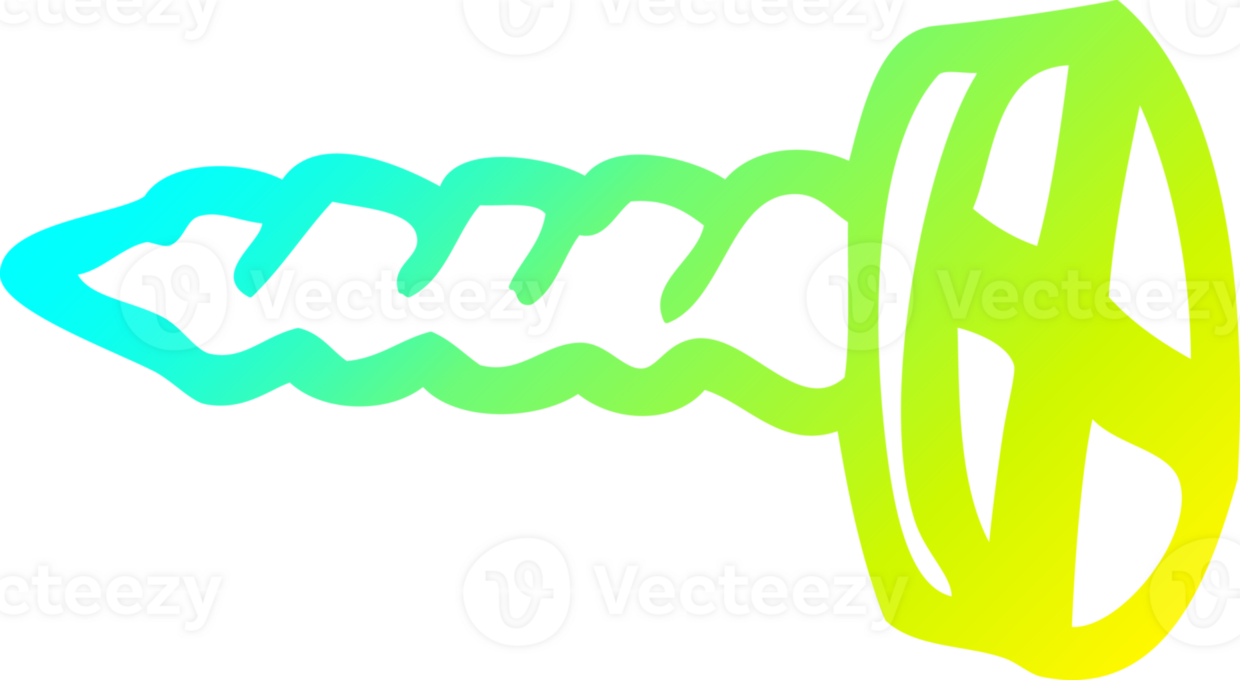 cold gradient line drawing of a cartoon old brass screw png