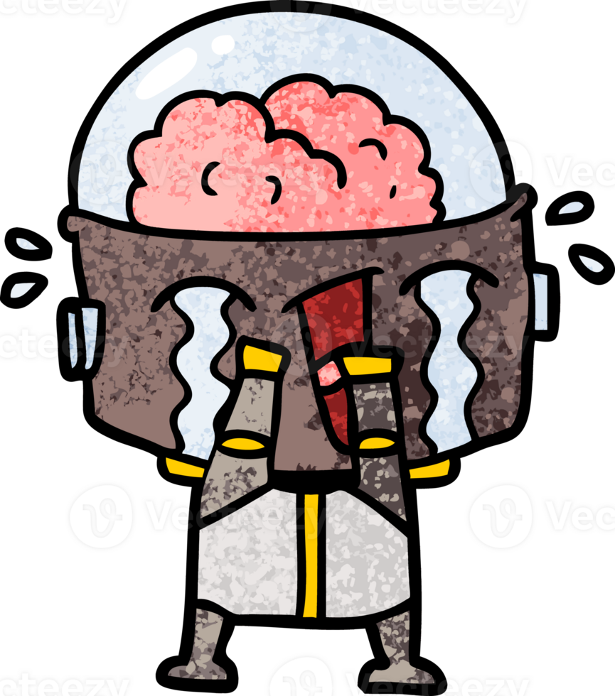 cartoon crying robot png