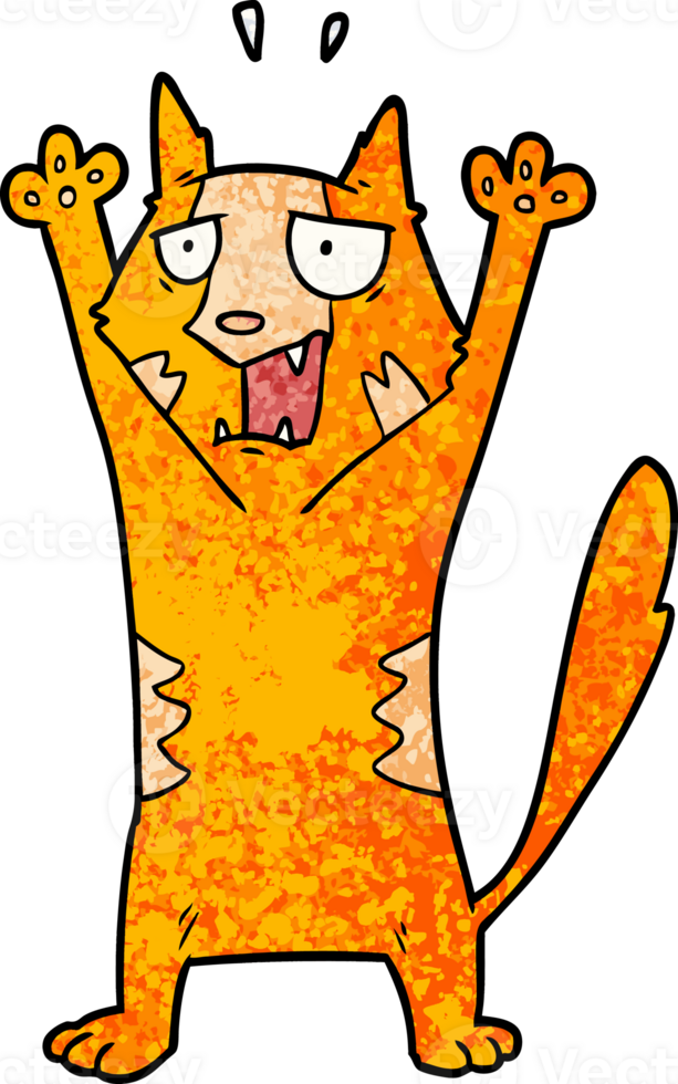 cartoon panicking cat png