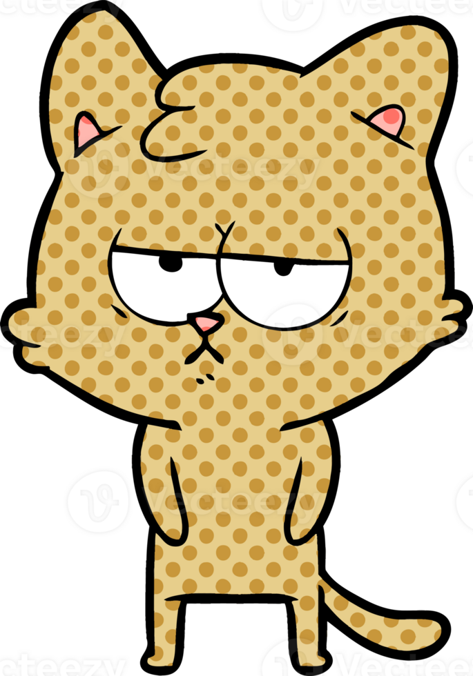 bored cartoon cat png