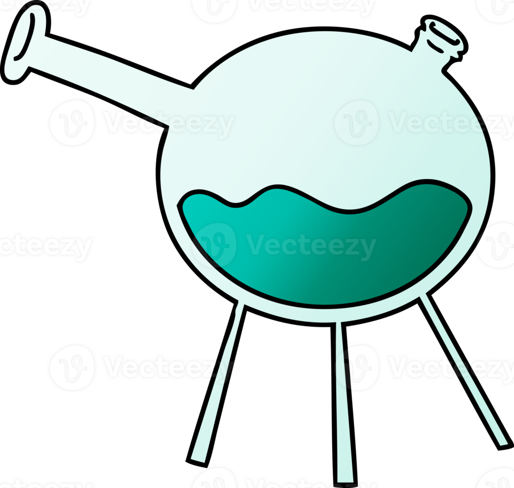 hand drawn gradient cartoon doodle of a science test tube png