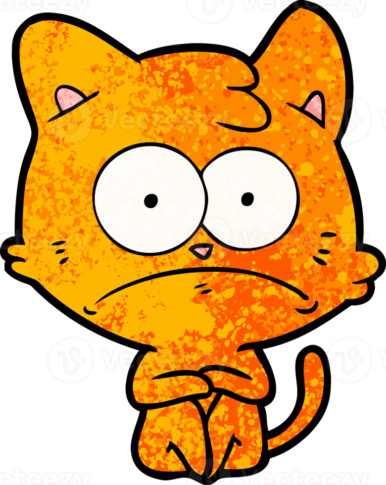 cartoon nervous cat png