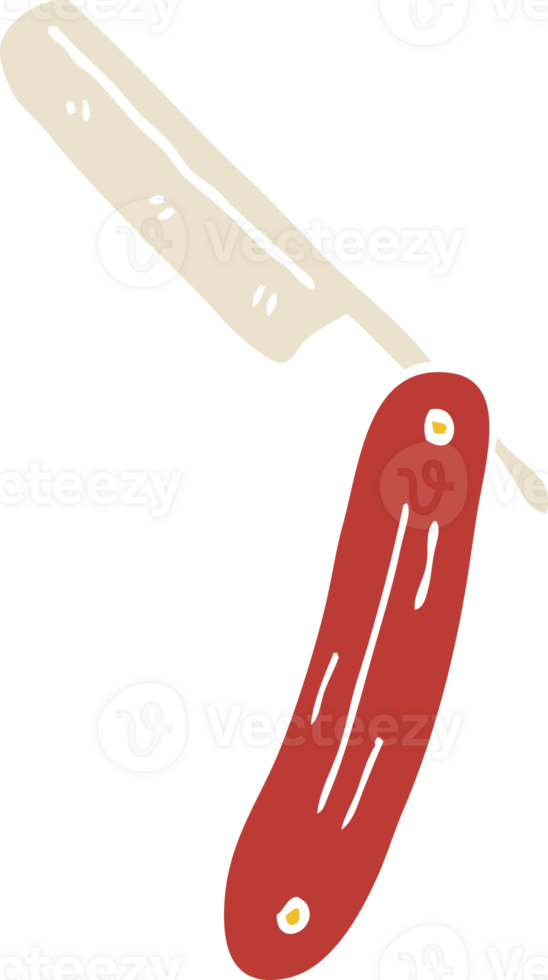 cartoon doodle cut throat razor png