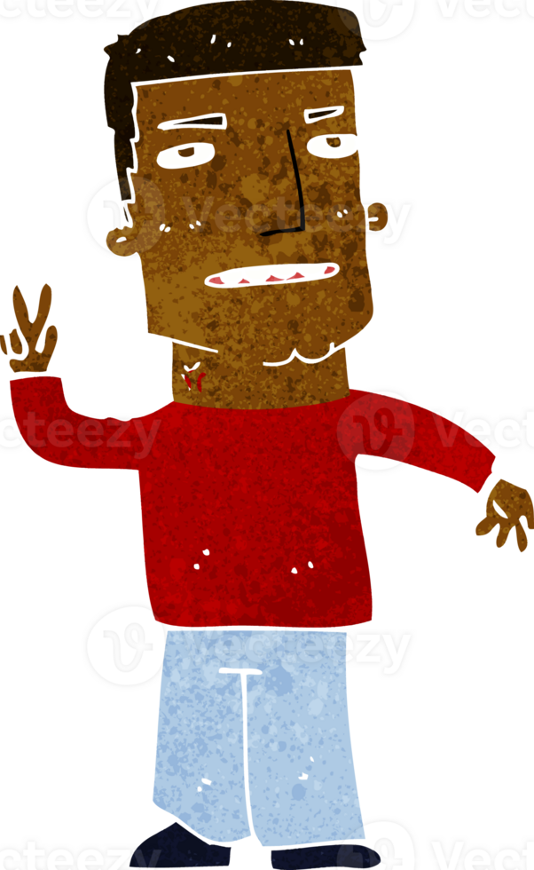 cartoon man giving peace sign png