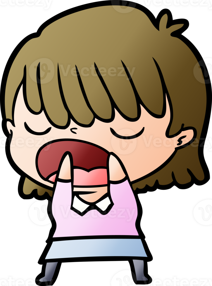 cartoon woman talking loudly png