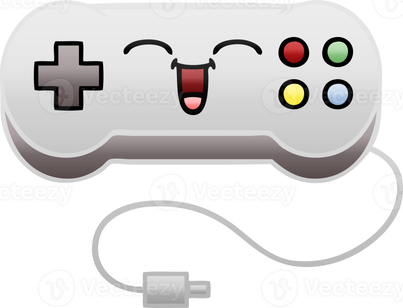 gradient shaded cartoon of a game controller png