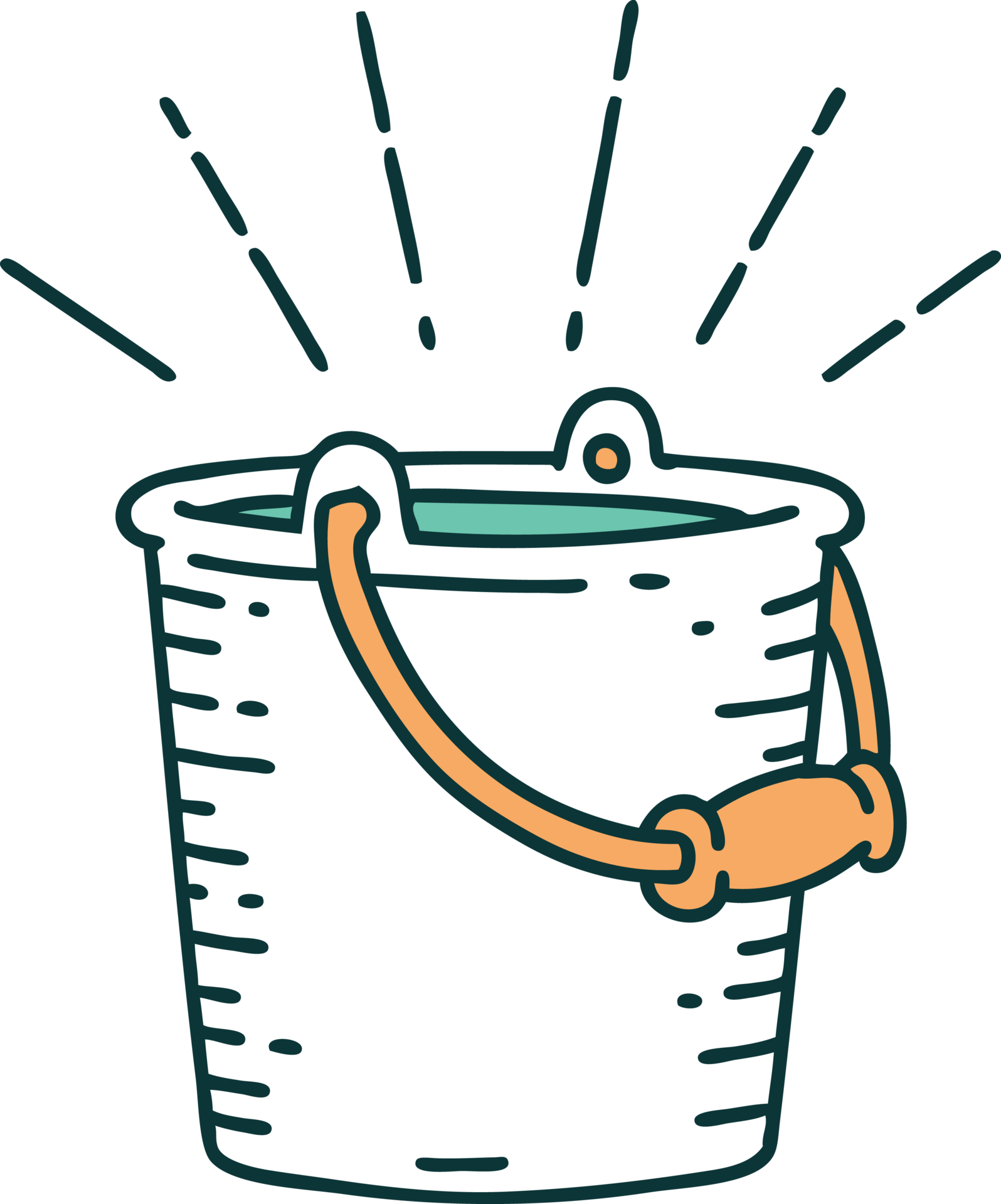 illustration of a traditional tattoo style bucket of water 45038303 PNG