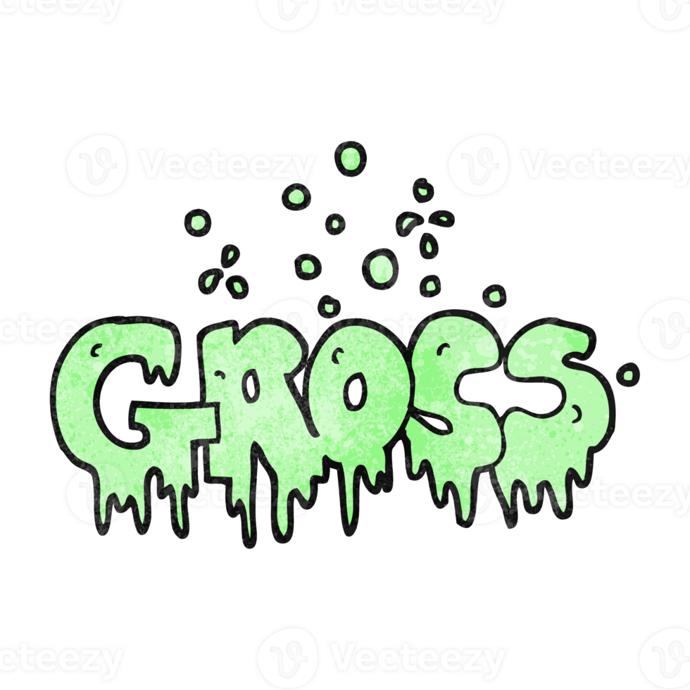 textured cartoon word gross png