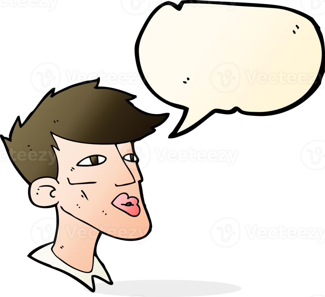 cartoon male model guy with speech bubble png