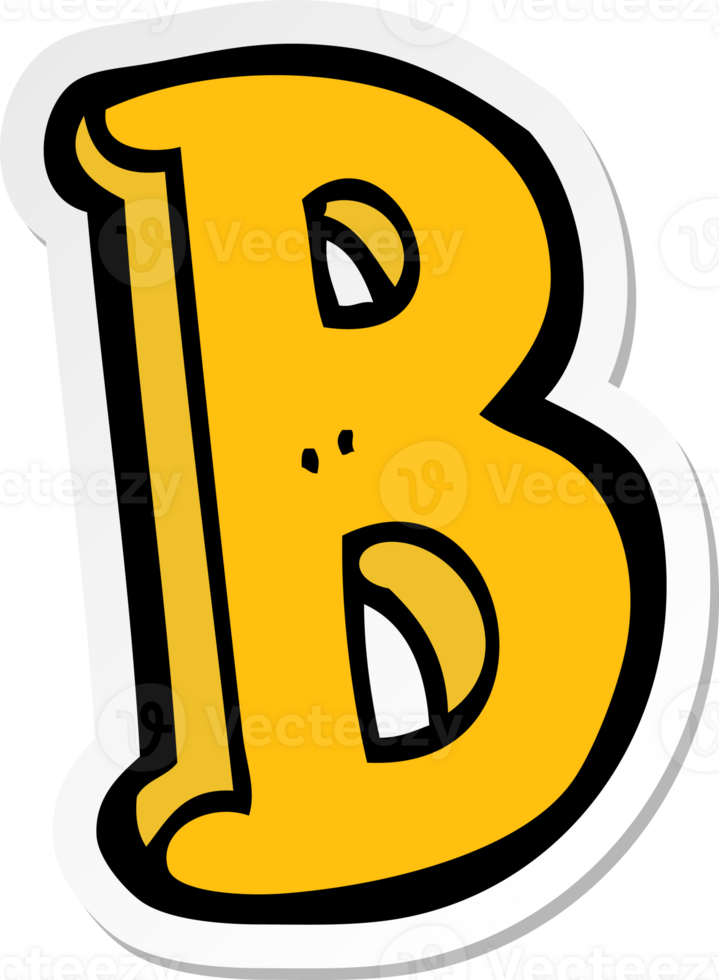 sticker of a cartoon letter B png