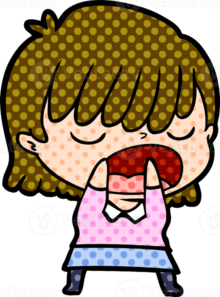 cartoon woman talking loudly png