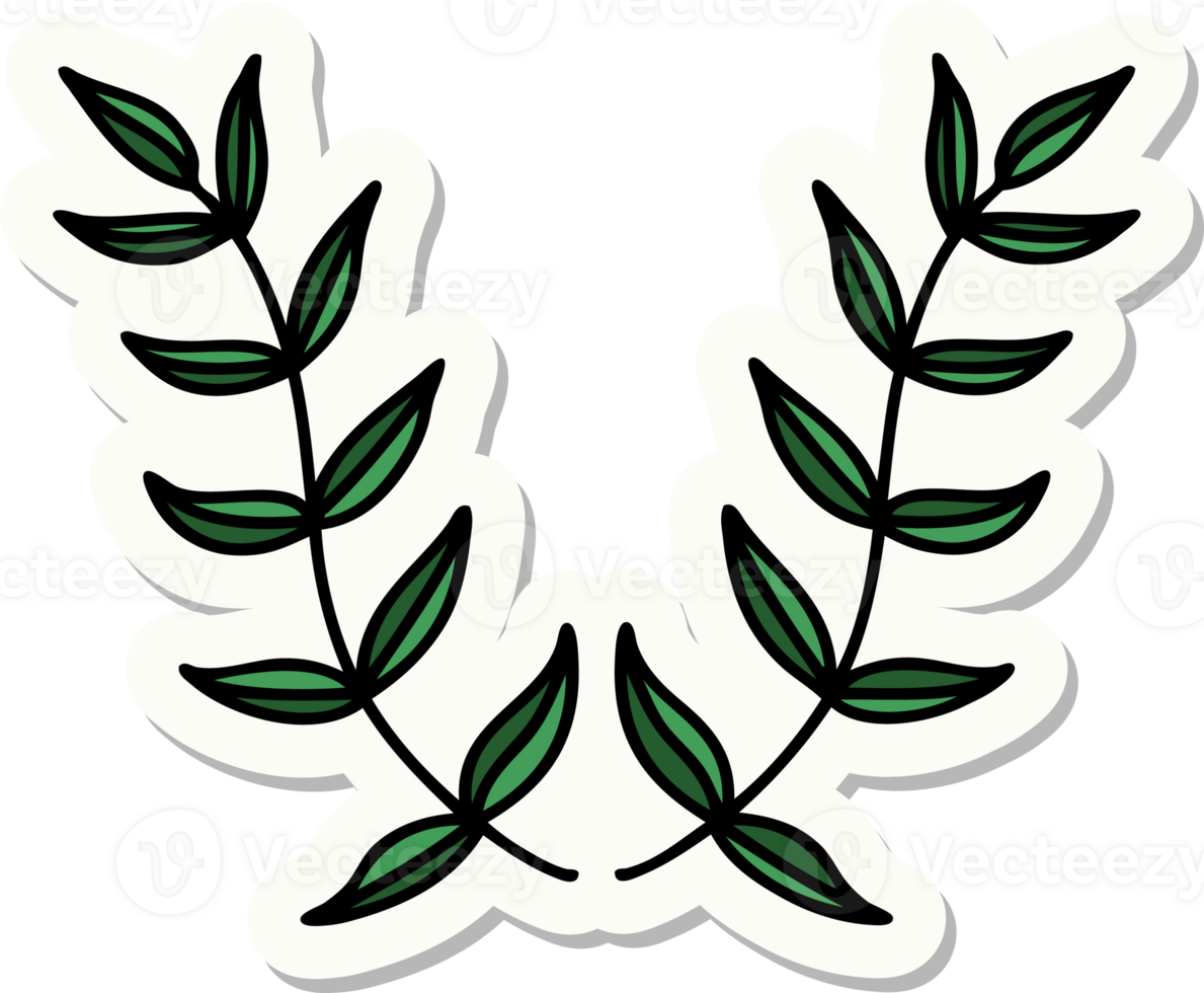 sticker of tattoo in traditional style of a laurel png