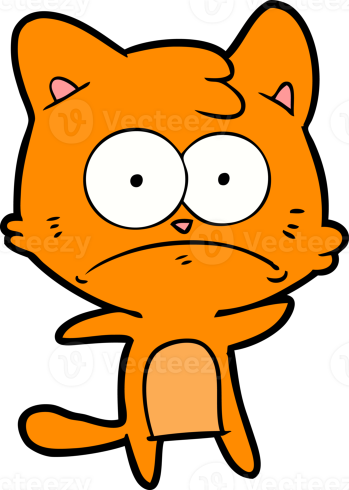 cartoon nervous cat png