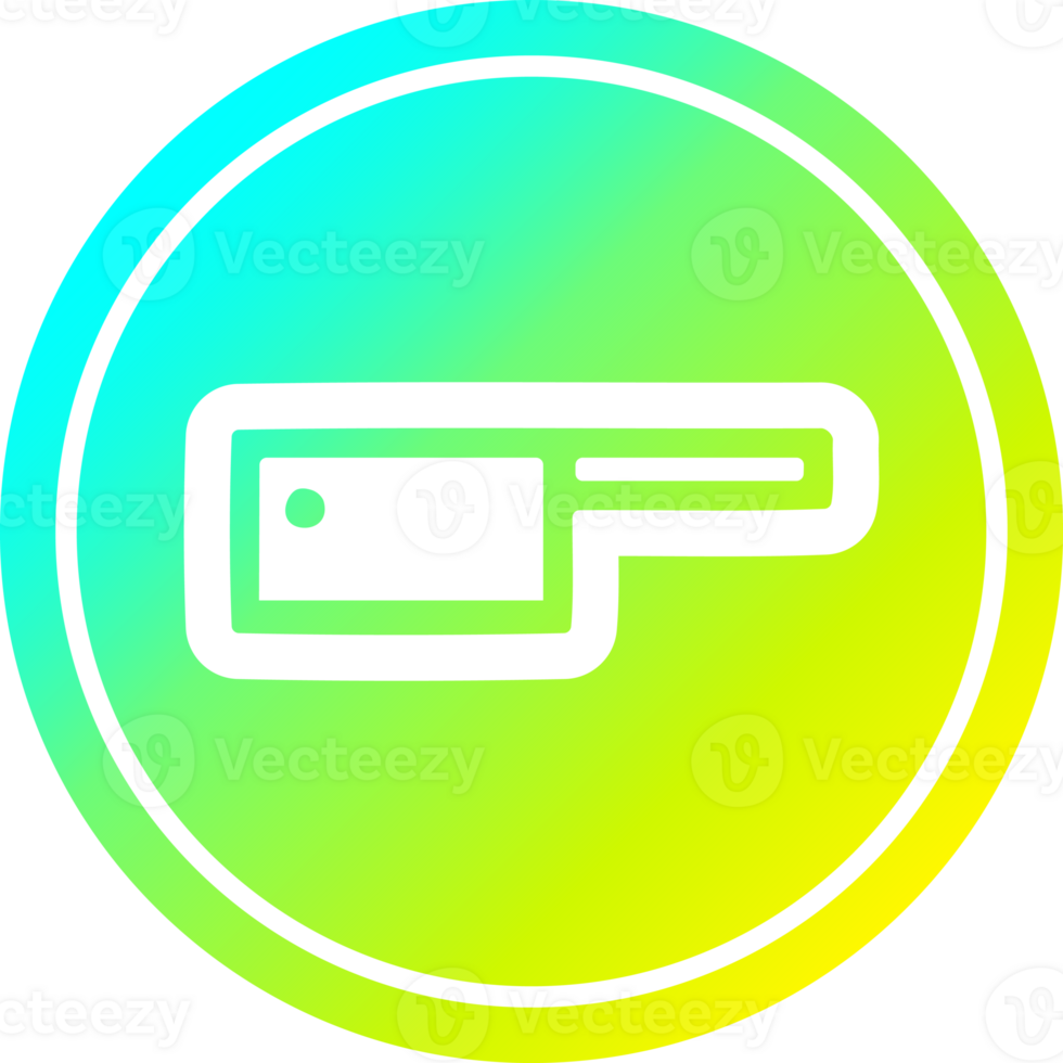 meat cleaver circular icon with cool gradient finish png