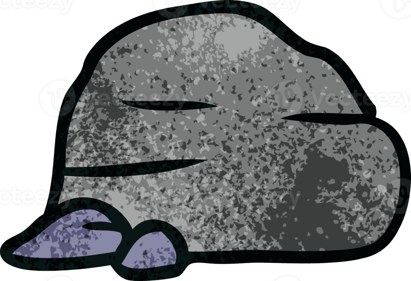 hand drawn textured cartoon doodle of stone and pebbles png