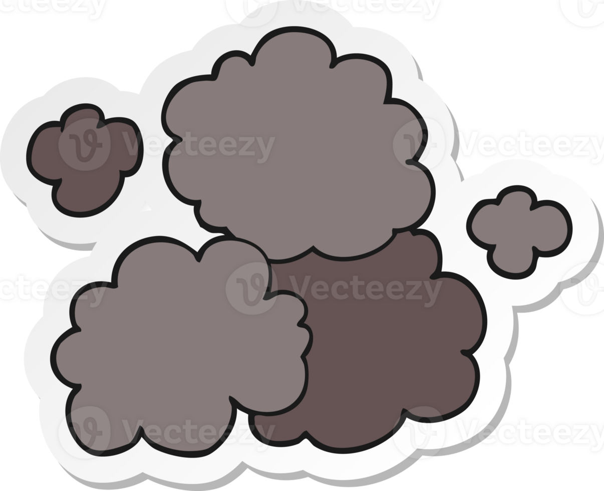 sticker of a cartoon smoke cloud png