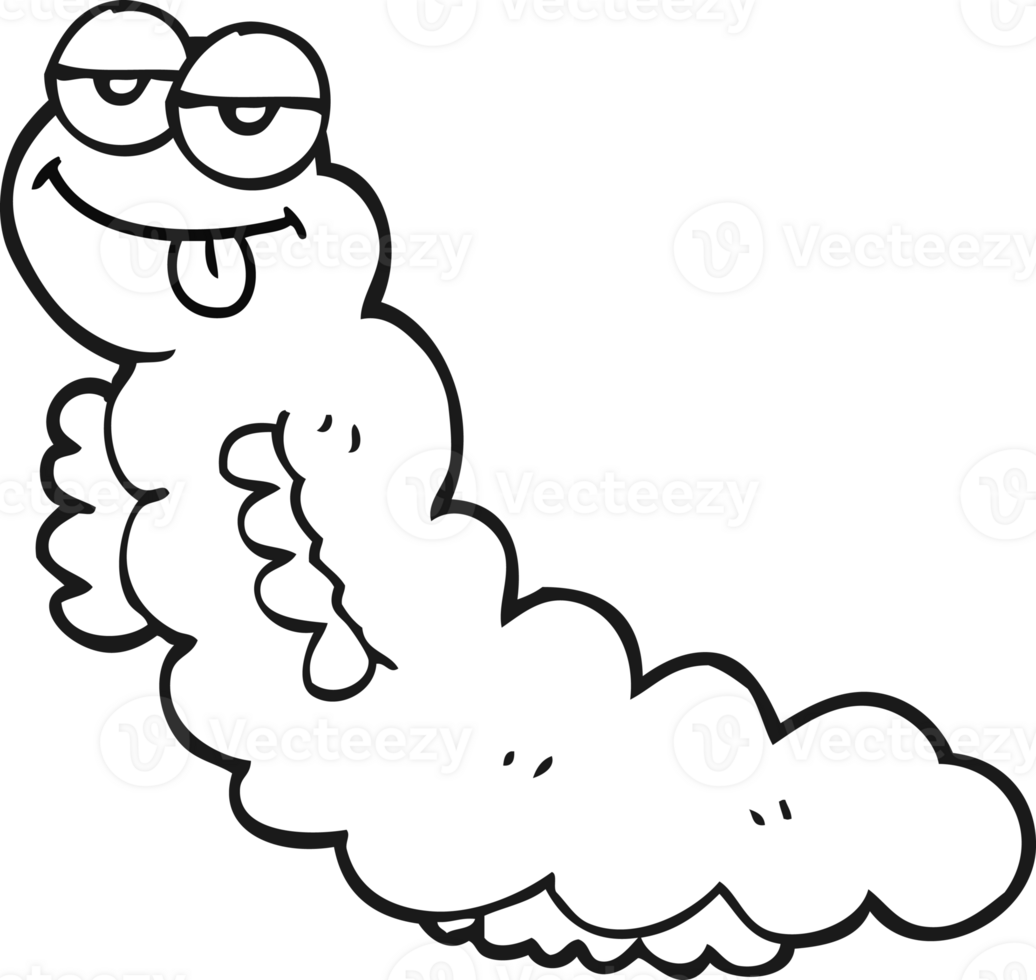 drawn black and white cartoon caterpillar png