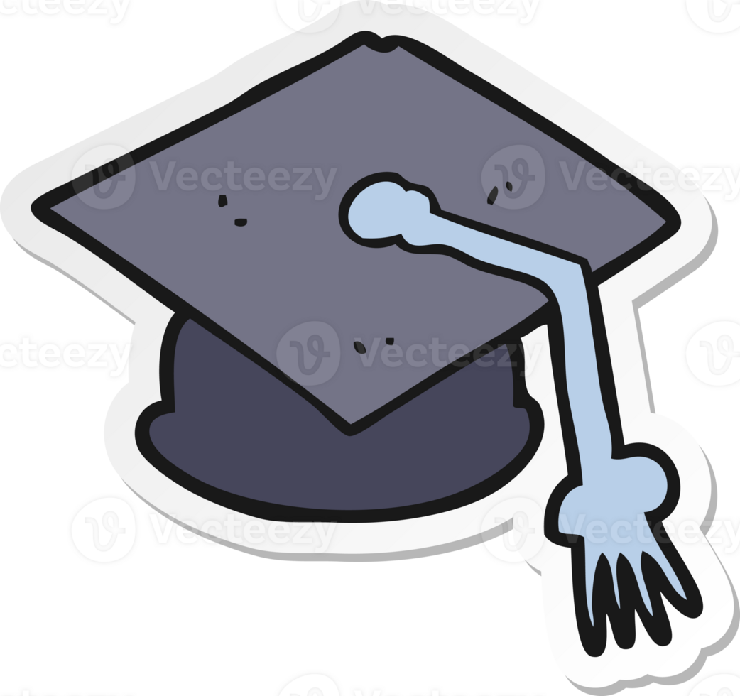 sticker of a cartoon graduation cap 45038913 PNG