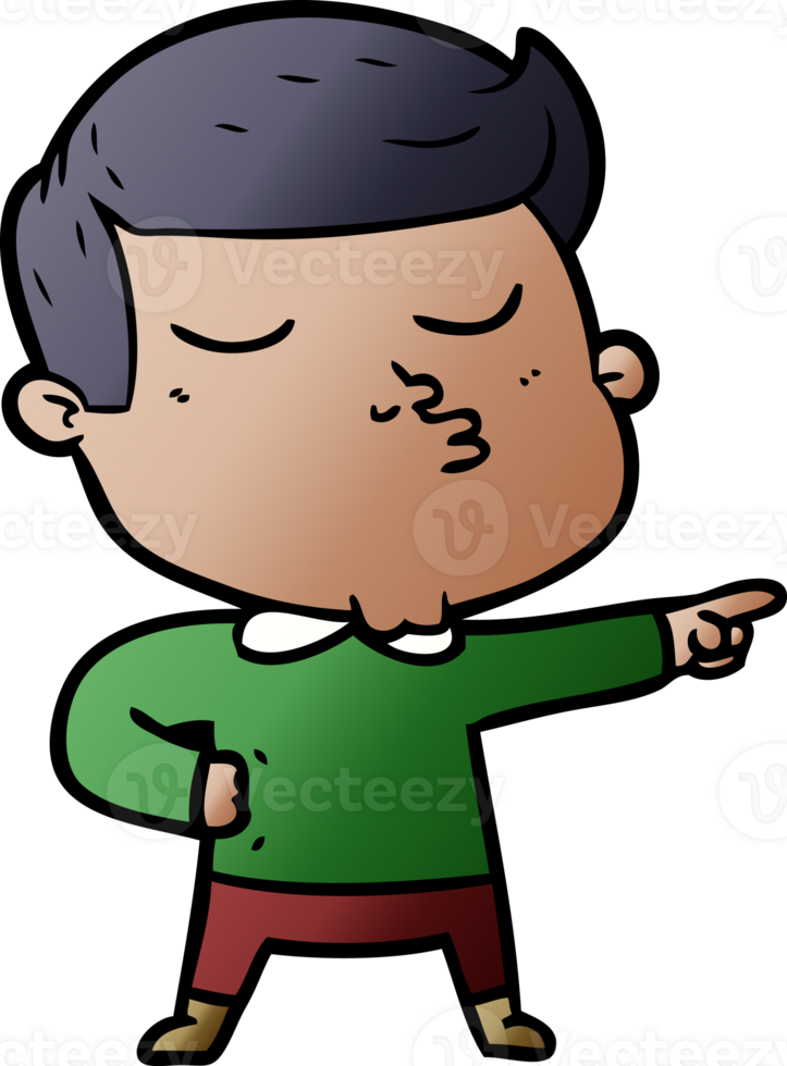 cartoon model guy pouting png