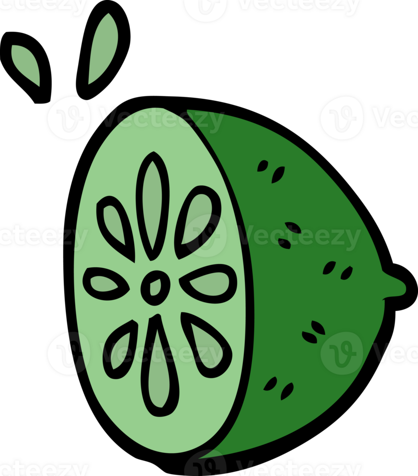 cartoon doodle lime fruit png
