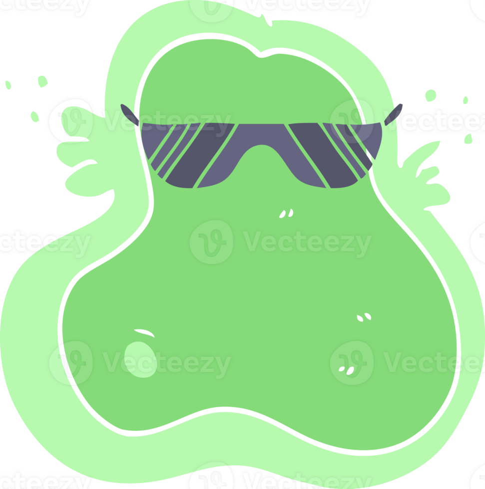 cool flat color style cartoon amoeba png
