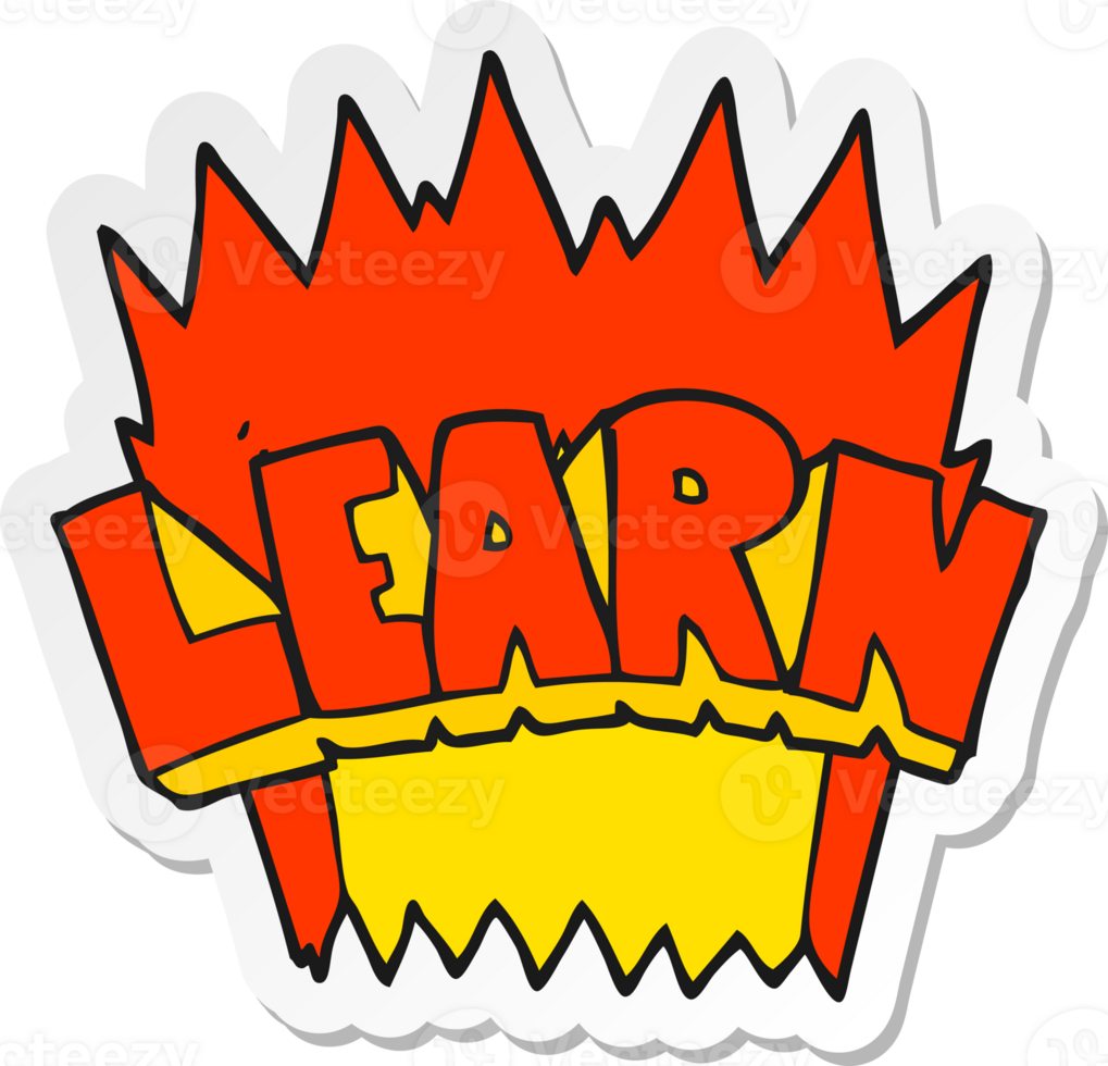 sticker of a cartoon learn symbol png