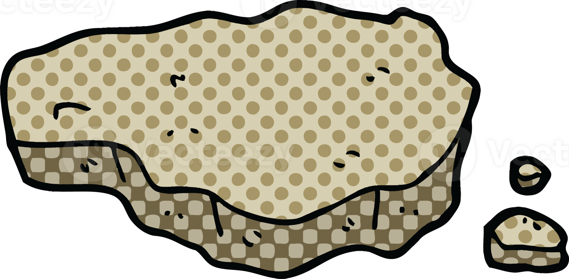comic book style cartoon old rock png