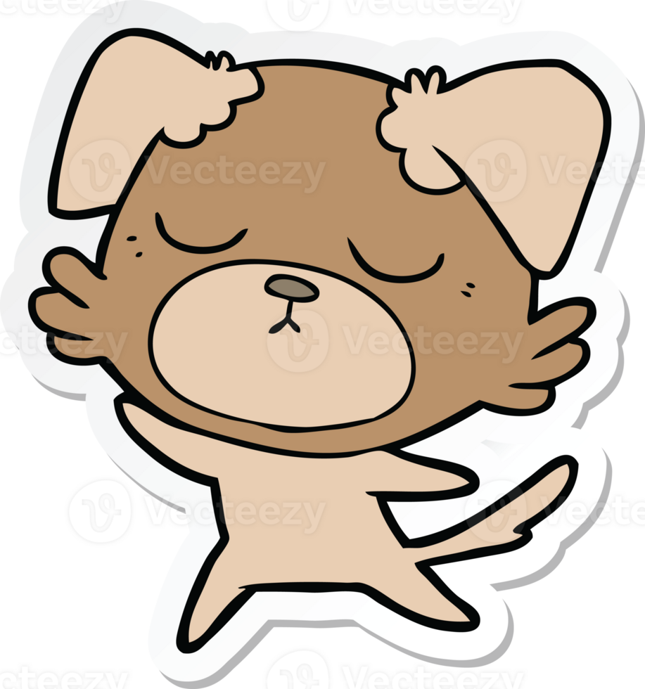 sticker of a cute cartoon dog png
