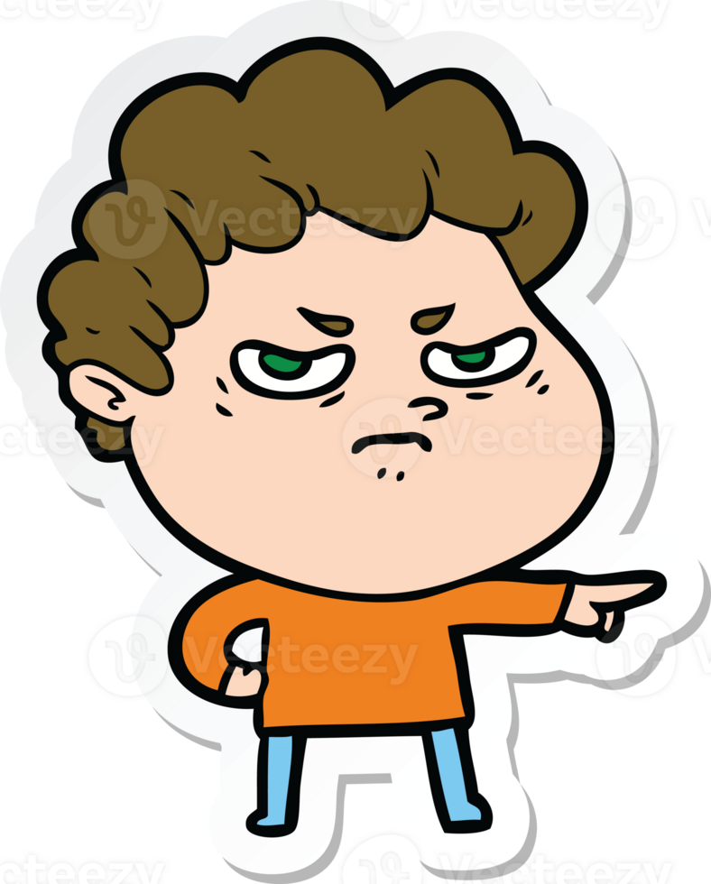sticker of a cartoon angry man png