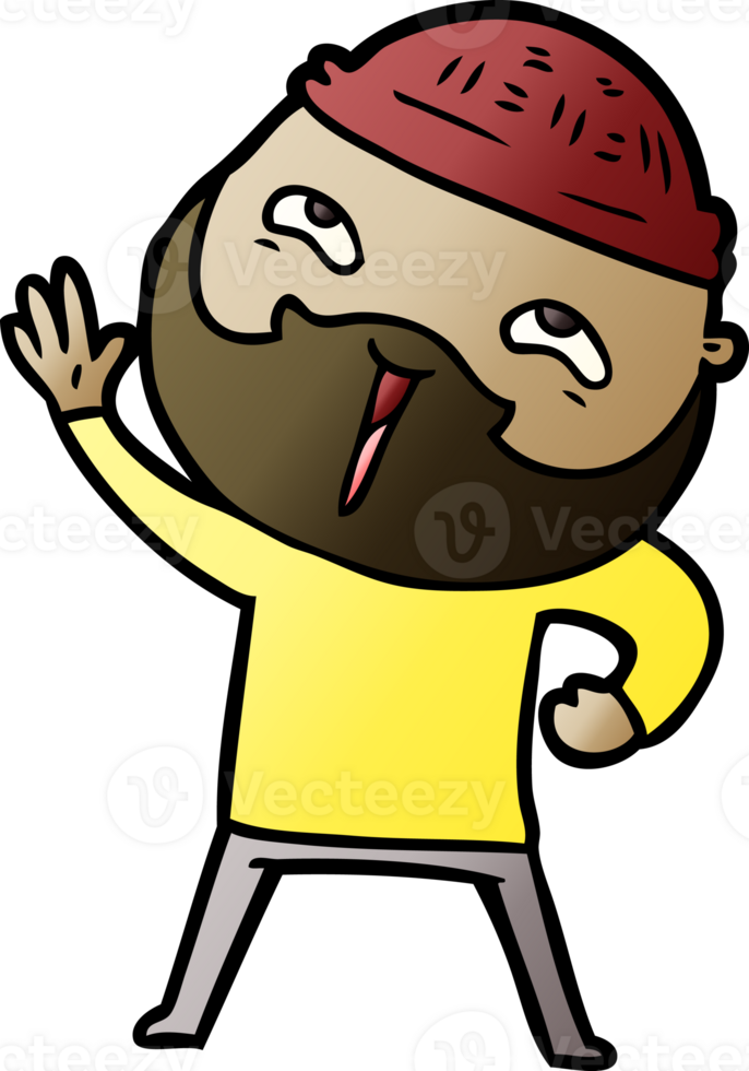 cartoon happy bearded man png