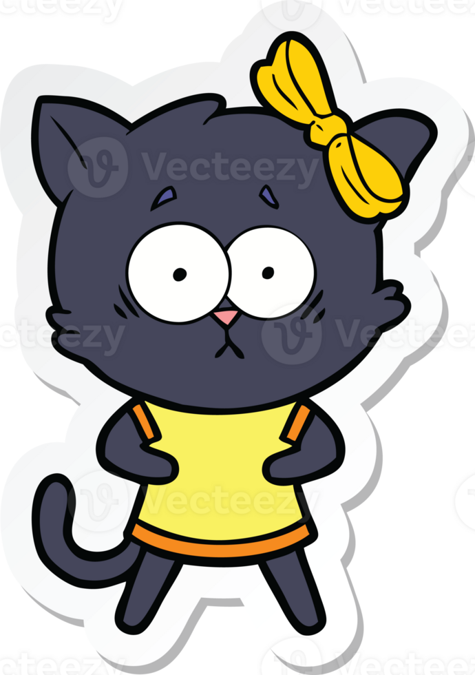 sticker of a cartoon cat png